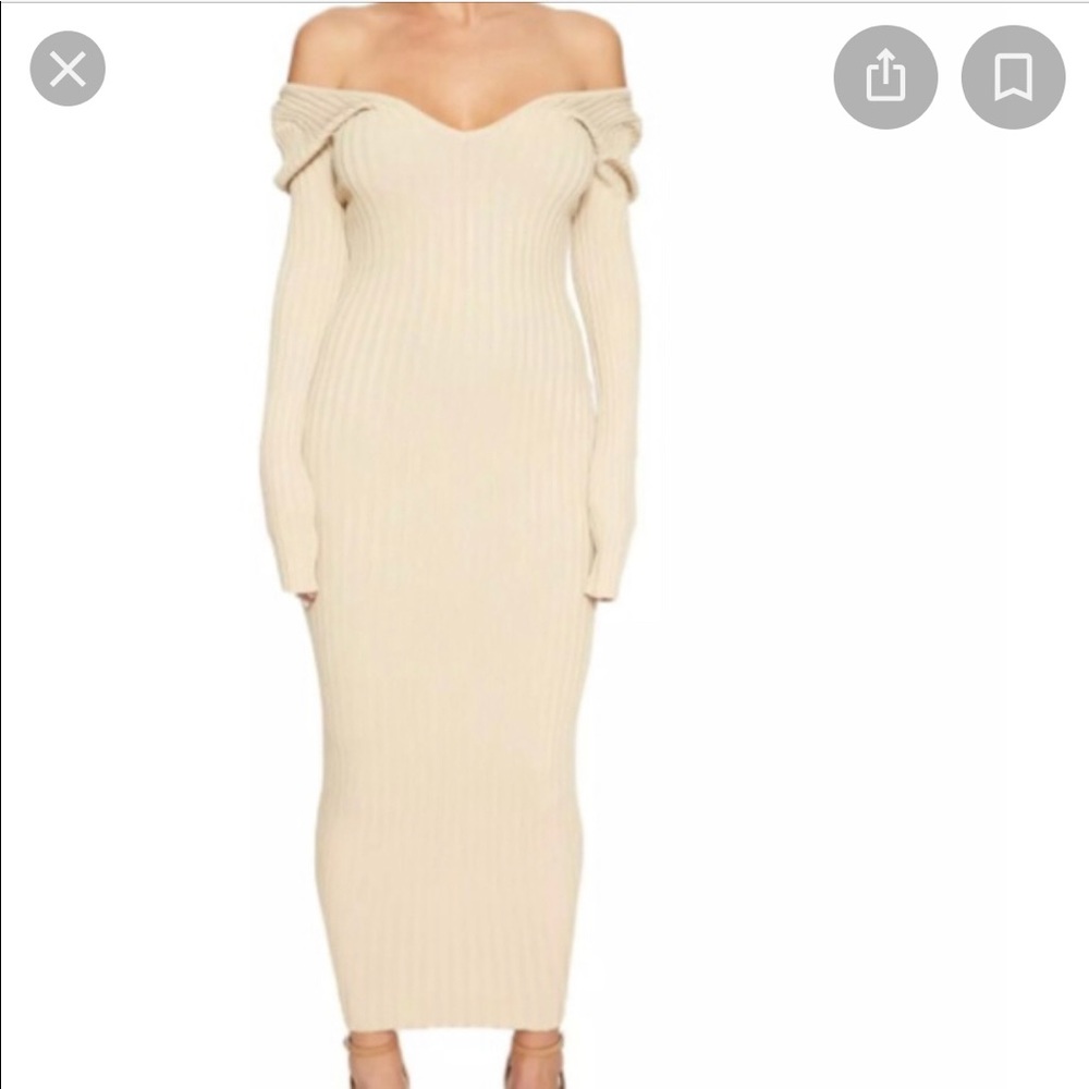 Ribbed Long Sleeve Nude Bodycon - Hera Collection